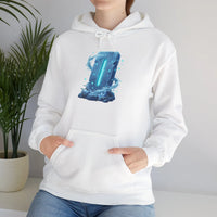 Isa Rune Ice Hoodie - Heavy Blend Cotton Blend Pullover - Unisex White