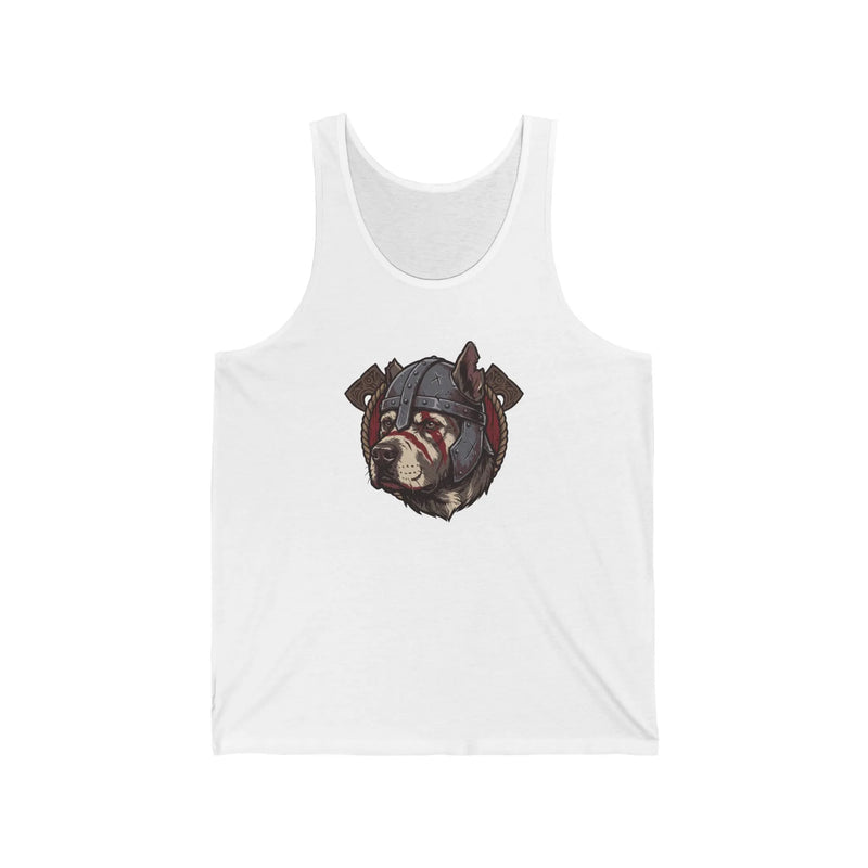 Warpaint Viking Berserker Dog Tank Top - Lightweight Ringspun Cotton Jersey - Unisex White