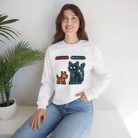 Pixel Gaming Dogs Boss Fight Sweatshirt - Heavy Blend Fleece Crewneck - Unisex White