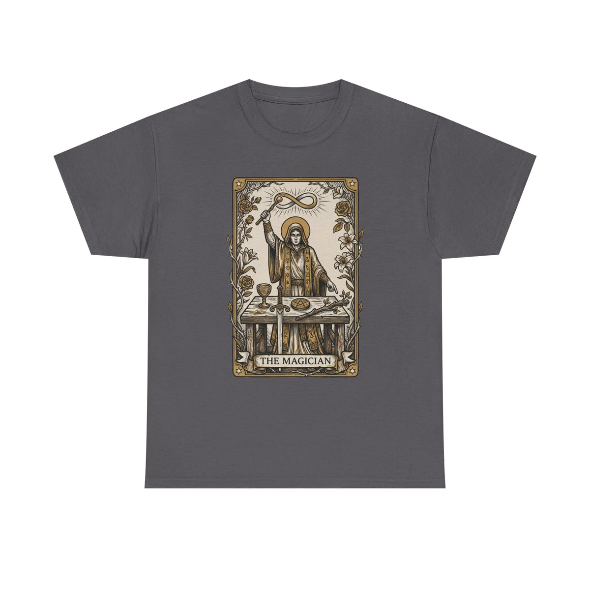 The Magician Tarot Card T-Shirt - Heavyweight 100% Cotton Classic Tee - Unisex White