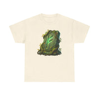 Fehu Rune Wealth Symbol T-Shirt - Heavy Cotton Classic Fit Tee - Unisex White