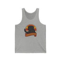Retro 70s Sunset Labrador Tank Top - Lightweight Retail Fit Jersey - Unisex White