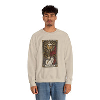 The Sun Tarot Card Sweatshirt - Heavy Blend Fleece Crewneck - Unisex White