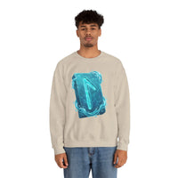 Laguz Water Rune Symbol Sweatshirt - Heavy Blend Crewneck Fleece - Unisex Ash Gray