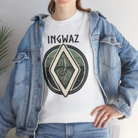 Ingwaz Seed Rune Graphic T-Shirt - Heavy Cotton Classic Fit Tee - Unisex White