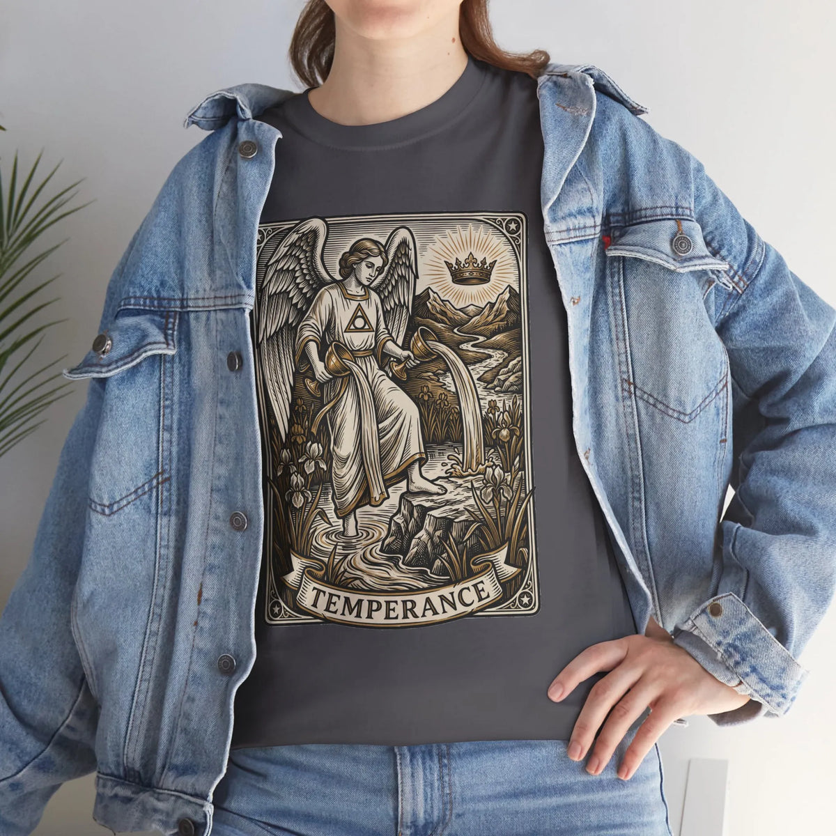 Temperance Angel Tarot Card T-Shirt - Heavy Cotton Classic Fit Tee - Unisex White