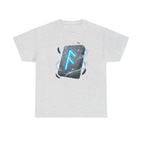Ansuz Rune Odin's Raven Graphic T-Shirt - Heavy Cotton Classic Fit Crewneck Tee - Unisex White