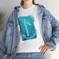 Laguz Water Rune Intuition Graphic T-Shirt - Heavy Cotton Classic Fit Tee - Unisex White