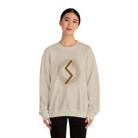 Sowulo Rune Sun Graphic Sweatshirt - Heavy Cotton Blend Crewneck - Unisex White
