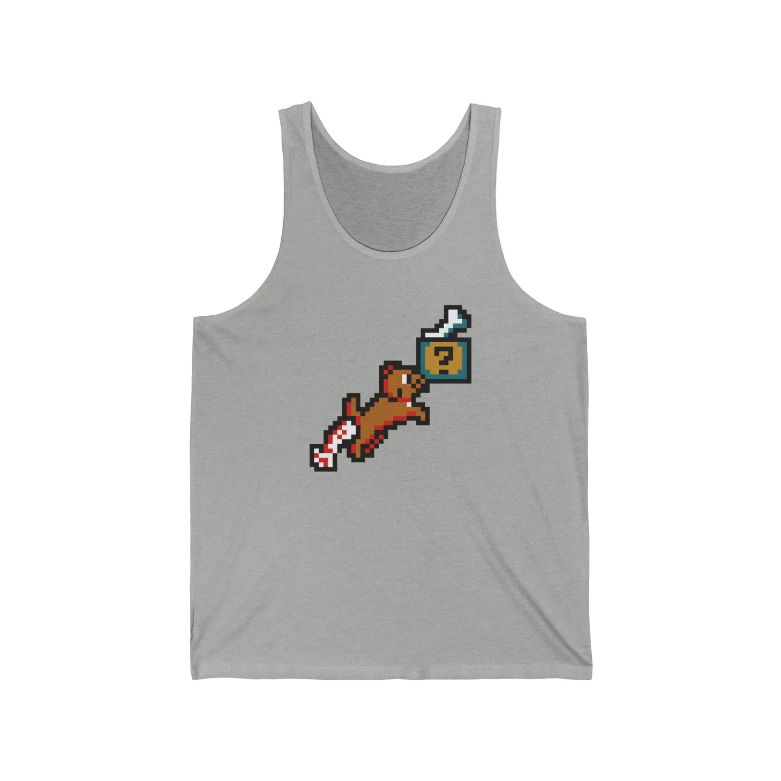 Fetch Quest 8-Bit Pixel Dog Tank Top - Lightweight Retail Fit Jersey - Unisex White