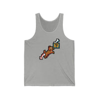 Fetch Quest 8-Bit Pixel Dog Tank Top - Lightweight Retail Fit Jersey - Unisex White