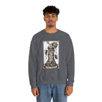 The Tower Tarot Card Sweatshirt - Heavy Blend Fleece Crewneck - Unisex White