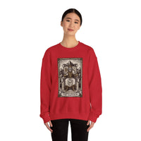 The Emperor Tarot Card Sweatshirt - Soft Durable Fleece Crewneck - Unisex White