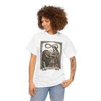 Tarot Strength Card Graphic T-Shirt - Heavy Cotton Classic Fit Crewneck - Unisex White