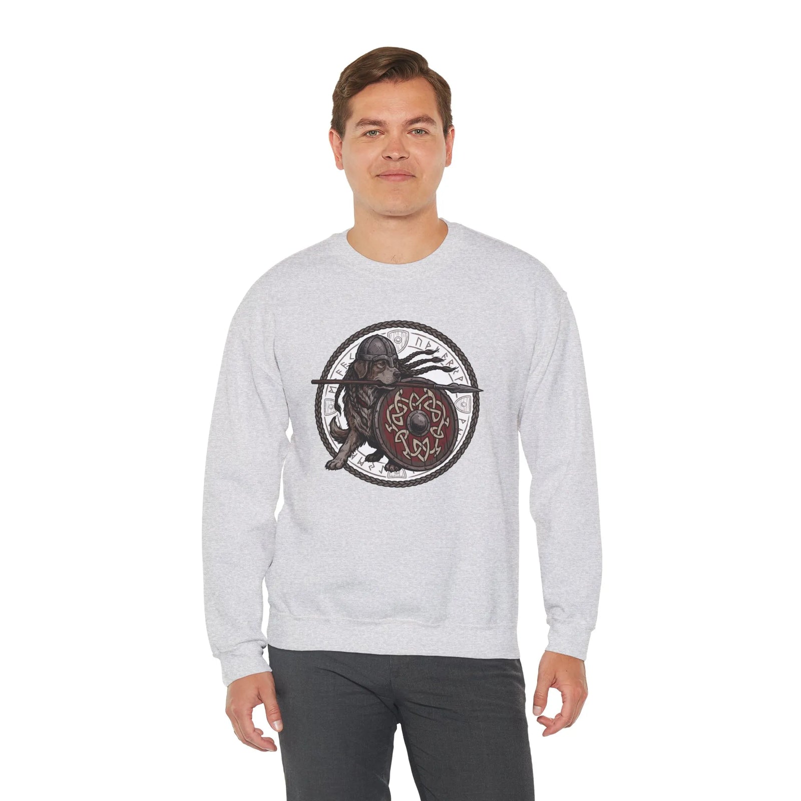 Shieldmaiden Viking Berserker Dogs Sweatshirt - Heavyweight Fleece Crewneck - Unisex White