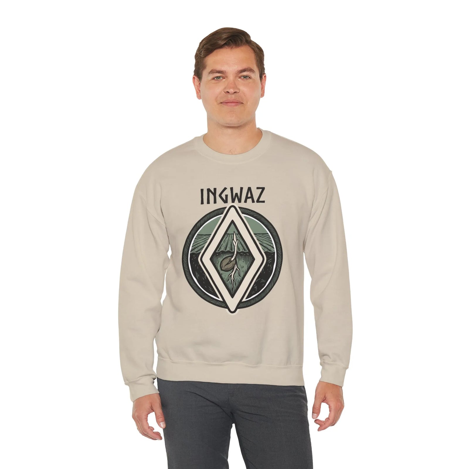 Ingwaz Rune Seed Potential Sweatshirt - Classic Fit Heavy Blend Crewneck - Unisex Ash