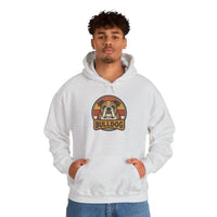 Bulldog Retro 70s Sunset Hoodie - Heavy Blend Fleece Pullover - Unisex White