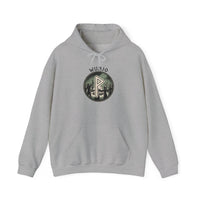 Wunjo Rune Norse Joy Circle Hoodie - Heavy Blend Fleece Pullover - Unisex White