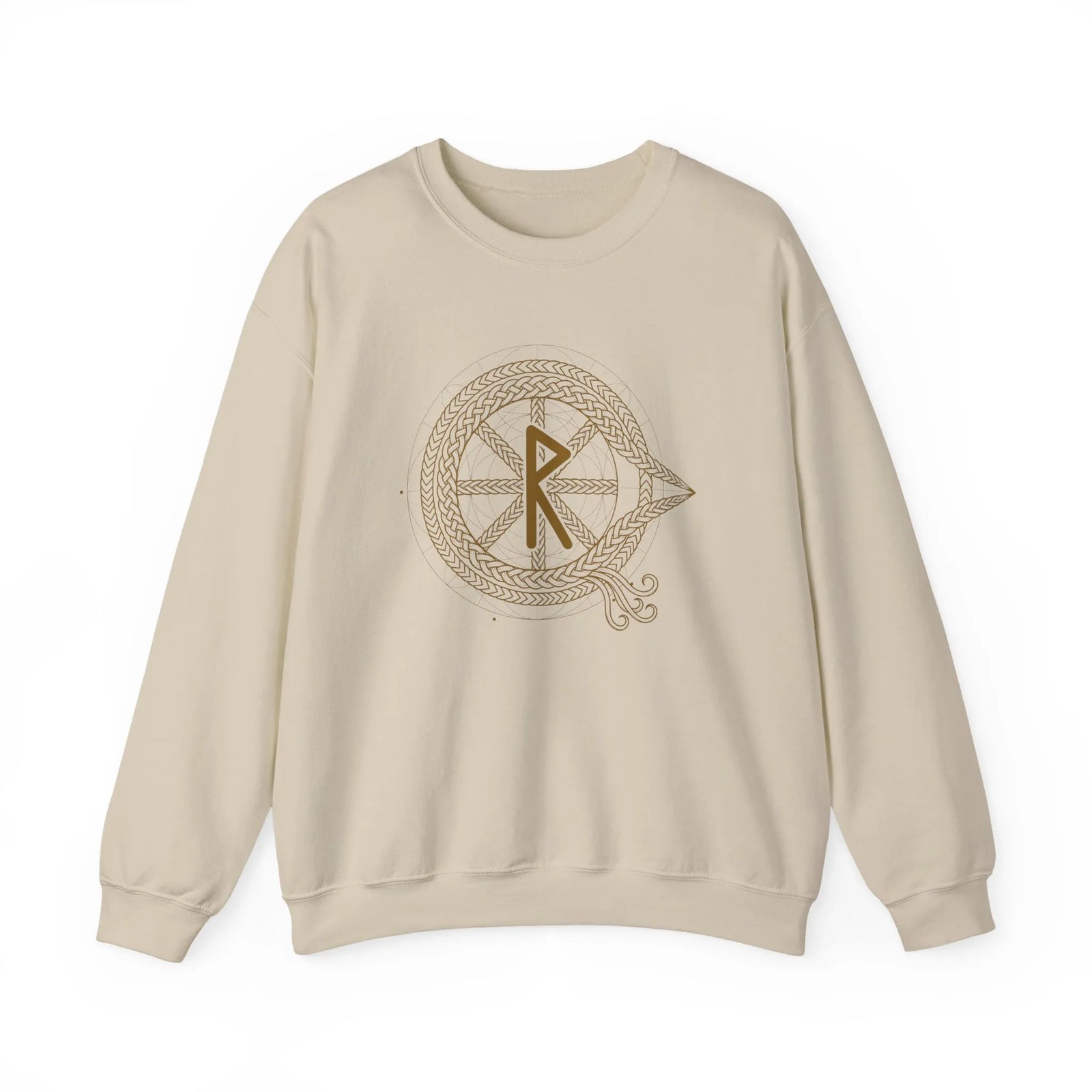 Raido Rune Journey Sweatshirt - Heavy Blend Fleece Crewneck - Unisex White