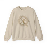 Raido Rune Journey Sweatshirt - Heavy Blend Fleece Crewneck - Unisex White