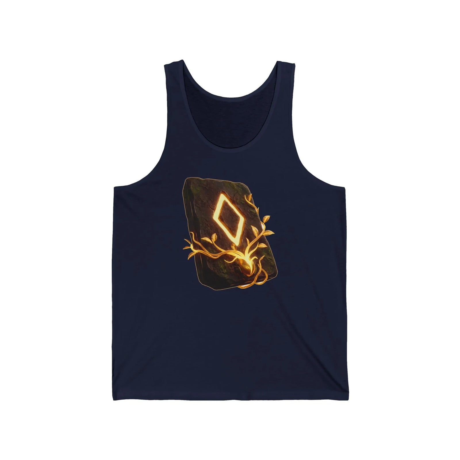 Ingwaz Sacred Seed Rune Graphic Tank Top - Lightweight Combed Cotton Retail Fit - Unisex White