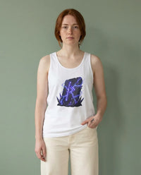 Thurisaz Rune Lightning Graphic Tank Top - Lightweight Ringspun Cotton Retail Fit - Unisex White
