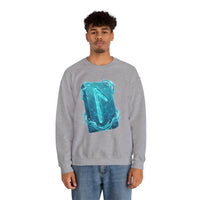 Laguz Water Rune Symbol Sweatshirt - Heavy Blend Crewneck Fleece - Unisex Ash Gray
