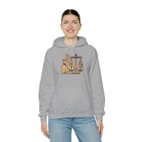 Sphynx Cat Egyptian Scales Hoodie - Heavyweight Cotton Blend Pullover - Unisex White