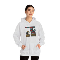 Boss Fight 8-Bit Pixel Gaming Cats Hoodie - Heavy Blend Fleece Pullover - Unisex White
