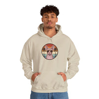 Sphynx Cat 70s Sunset Hoodie - Soft Cotton Blend Classic Fit - Unisex White