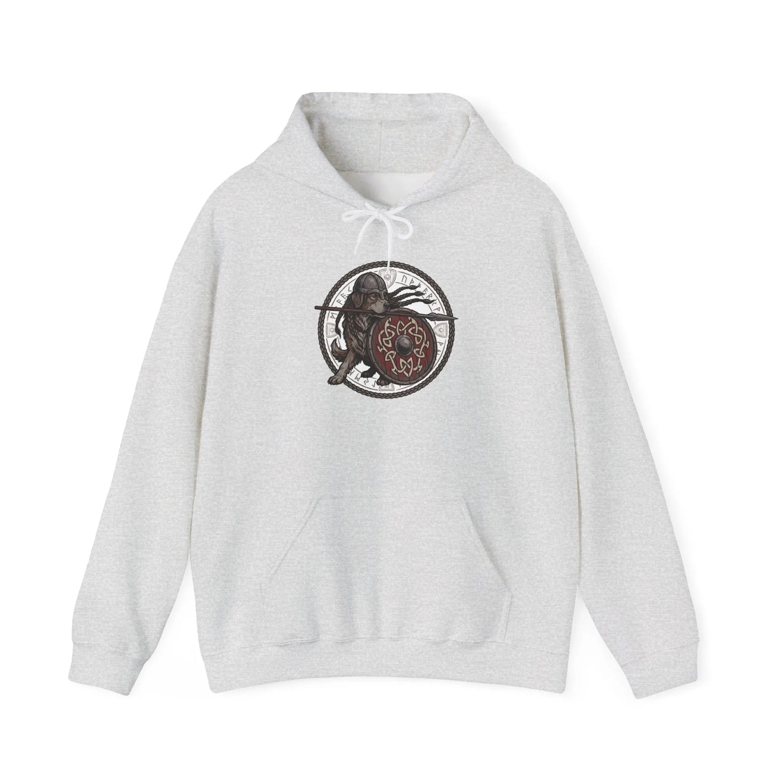 Shieldmaiden Viking Berserker Dog Hoodie - Heavy Blend Cotton Poly Pullover - Unisex White