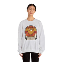 Retro Persian Cat Sunset Sweatshirt - Heavy Blend Cotton Blend Crewneck - Unisex White