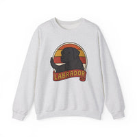 Labrador Retro 70s Sunset Sweatshirt - Heavy Blend Fleece Crewneck - Unisex White