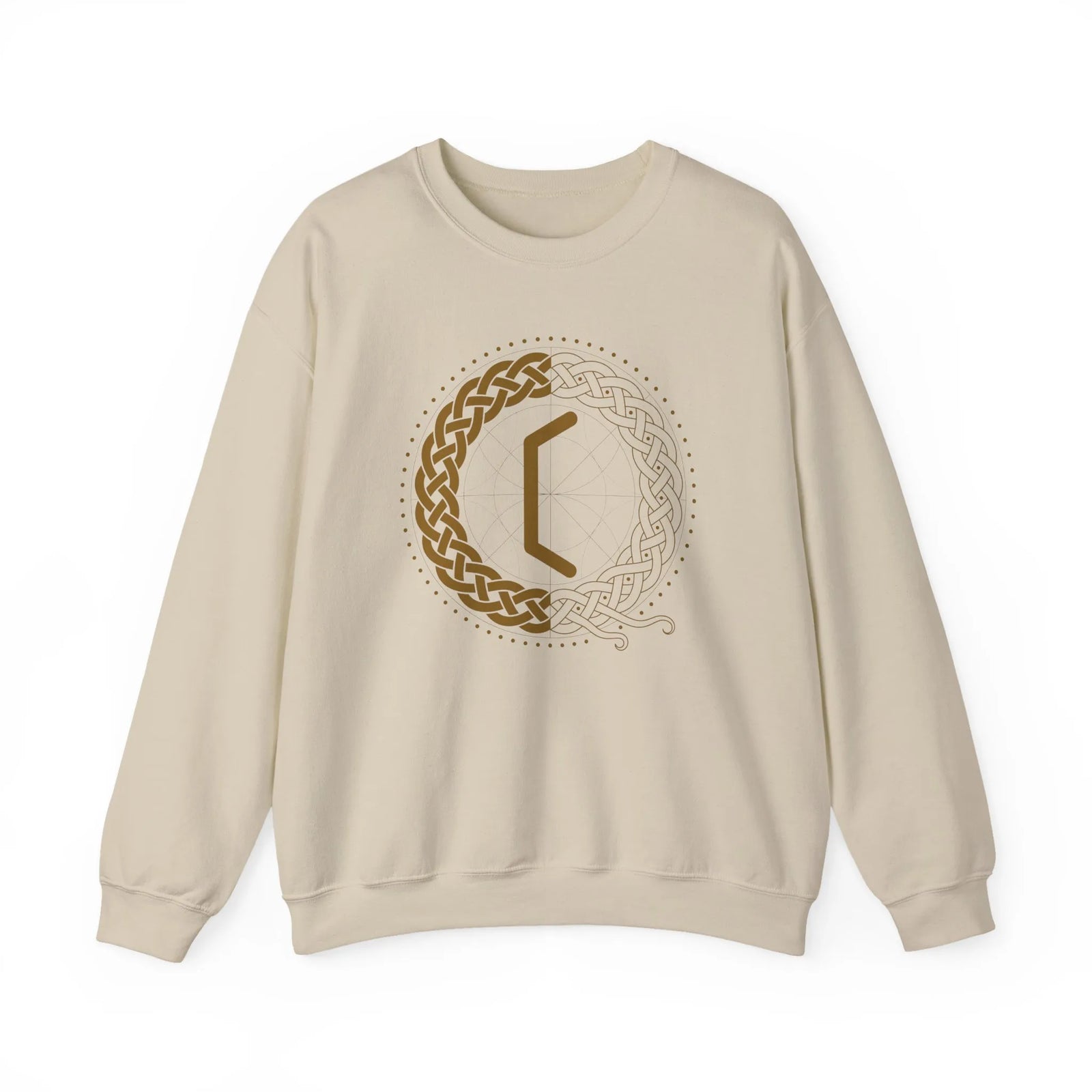 Perthro Rune Norse Mythology Sweatshirt - Heavy Blend Fleece Crewneck - Unisex White