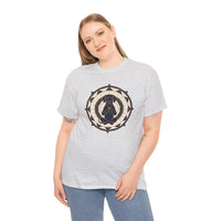 Meditating Dog Sacred Geometry T-Shirt - Heavy Cotton Classic Fit Tee - Unisex White