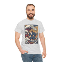 Ronin and the Wave Ukiyo-e T-Shirt - Heavy Cotton Classic Fit Tee - Unisex Off White