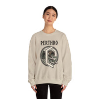 Perthro Rune Lot Cup Graphic Sweatshirt - Heavy Blend Fleece Crewneck - Unisex White