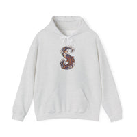 Ukiyo-e Samurai Cat Koi Rider Hoodie - Cozy Soft Blend Fleece Pullover - Unisex Off White
