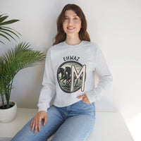 Ehwaz Divine Twins Horse Sweatshirt - Heavy Blend Cotton Blend Crewneck - Unisex White