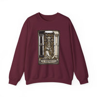 The High Priestess Tarot Card Sweatshirt - Heavy Blend Fleece Crewneck - Unisex White