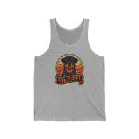 Rottweiler Retro 70s Sunset Tank Top - Soft 100% Cotton Jersey - Unisex Athletic Heather