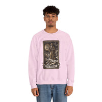 The Hermit Tarot Card Sweatshirt - Heavy Blend Crewneck Fleece - Unisex Off White