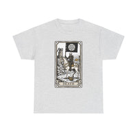 Death Tarot Card Knight Graphic T-Shirt - Heavyweight 100% Cotton Classic Fit Tee - Unisex White