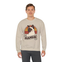 Siamese Retro 70s Sunset Sweatshirt - Heavy Blend Fleece Crewneck - Unisex Ash