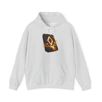 Ingwaz Runic Seed Hoodie - Warm Cotton Blend Pullover - Unisex White