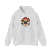 Pug 70s Sunset Aviator Hoodie - Heavyweight Cotton Blend Pullover Hoodie - Unisex White