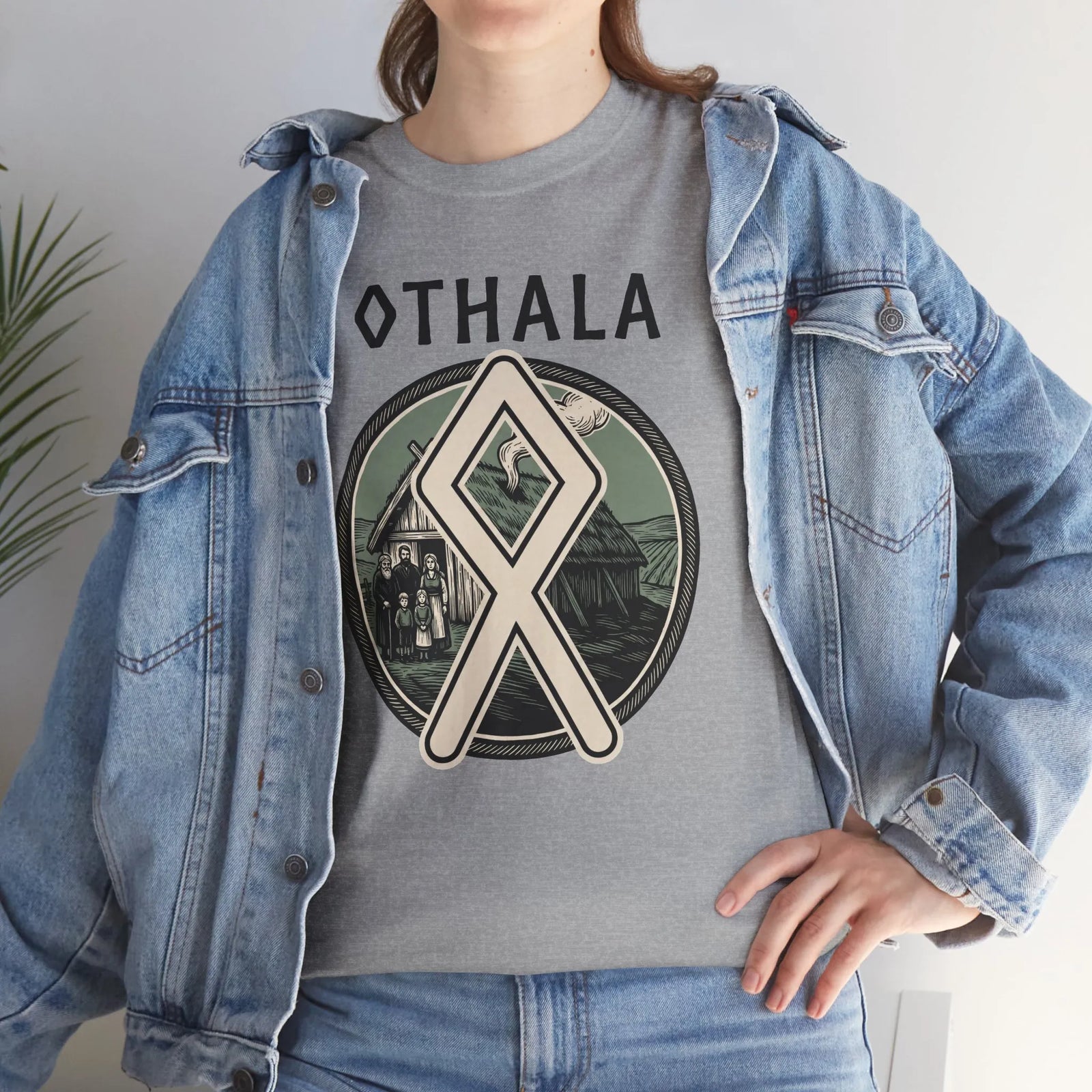 Othala Rune Family Homestead T-Shirt - Heavy Cotton Classic Fit Tee - Unisex White