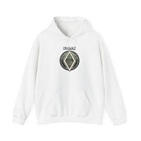 Ingwaz Rune Seed Symbol Hoodie - Heavy Blend Fleece Pullover - Unisex White