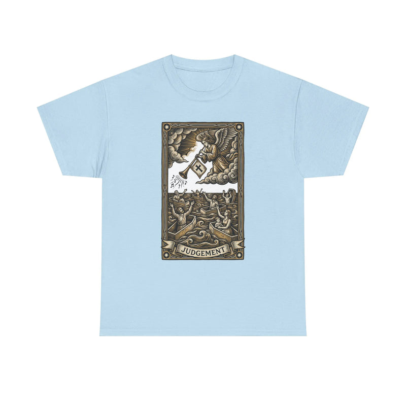 Judgement Angel Graphic T-Shirt - Heavy Cotton Classic Fit Tee - Unisex White