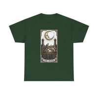 Moonlight Wolves Tarot Graphic T-Shirt - Heavy Cotton Classic Fit Crewneck - Unisex White
